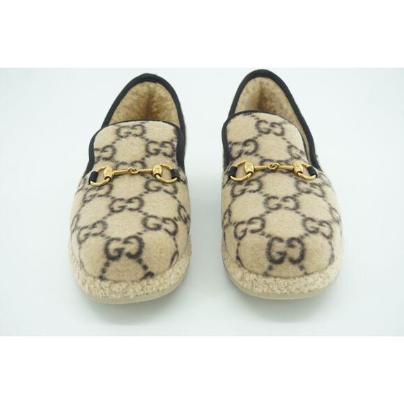 Gucci Fria Interlocking GG Horsebit Loafer Beige men dress shoe Wool Fur main image 11